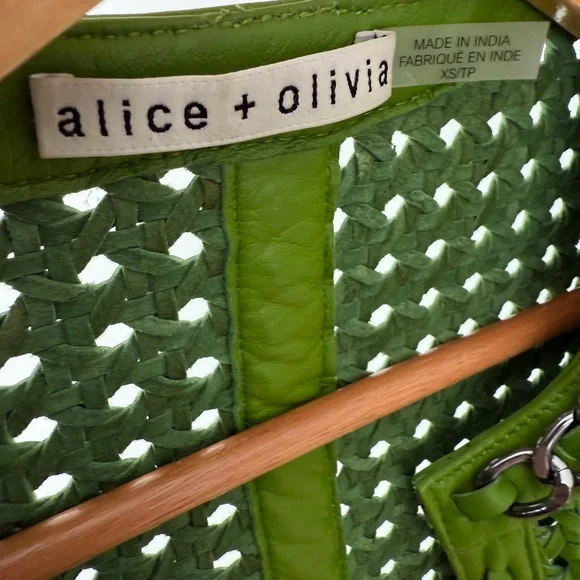 Alice + Olivia Perforated Green Blazer